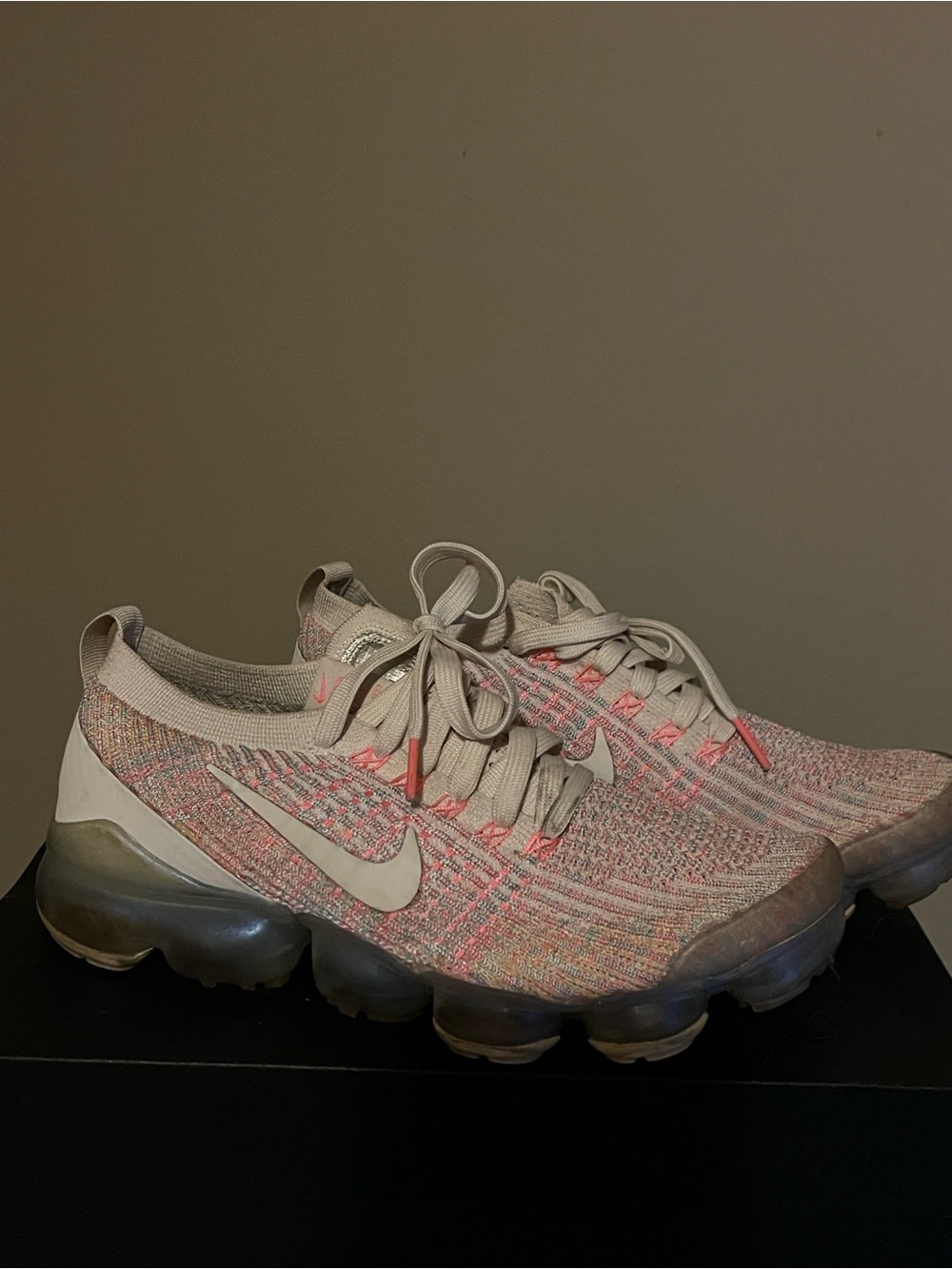 Nike Women’s VaporMax Flyknit Sneakers - Pink & Beige